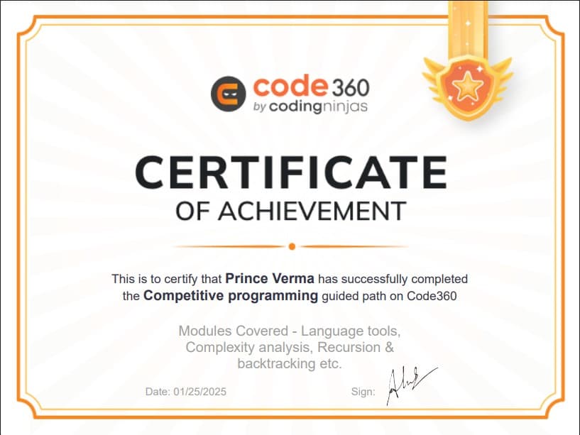 Competetive Programming certificate
