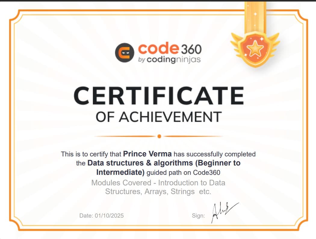 OOPs in Java certificate